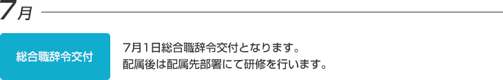 7月-【総合職辞令交付】7月1日総合職辞令交付となります。